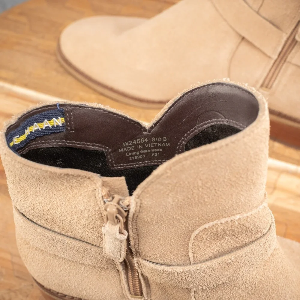 Cole Haan Wylie Water Resistant Booties Shoes in Birch‎ Womens Size 8.5 B